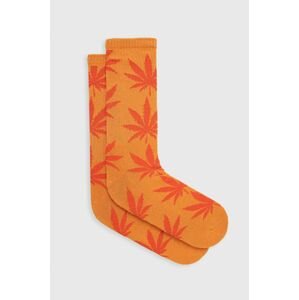 Ponožky HUF pánské, oranžová barva