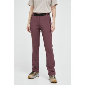 Kalhoty CMP dámské, fialová barva, jednoduché, high waist