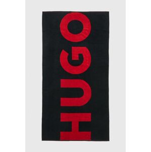 Bavlněný ručník HUGO černá barva