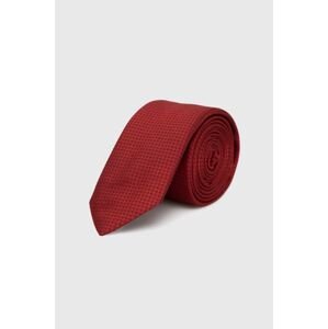 Hedvábná kravata HUGO červená barva
