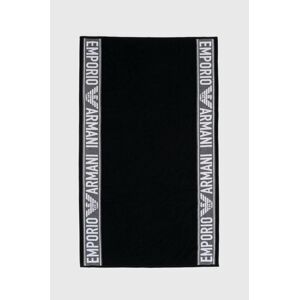 Bavlněný ručník Emporio Armani Underwear černá barva
