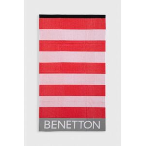 Bavlněný ručník United Colors of Benetton červená barva