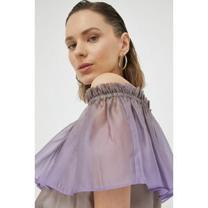 Halenka Bruuns Bazaar dámská, fialová barva, vzorovaná