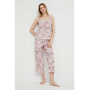 Bavlněné pyžamo Kate Spade růžová barva, bavlněná