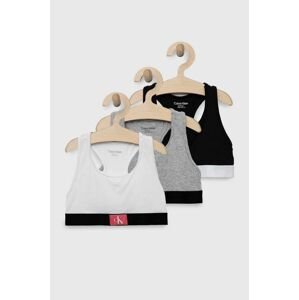 Dětská podprsenka Calvin Klein Underwear 3-pack šedá barva
