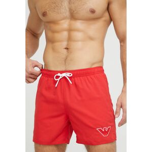Plavkové šortky Emporio Armani Underwear červená barva