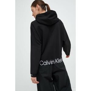Tréninková mikina Calvin Klein Performance Effect černá barva, s kapucí