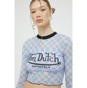 Tričko s dlouhým rukávem Von Dutch fialová barva