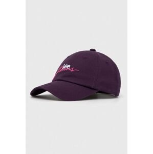 Bavlněná baseballová čepice Lee fialová barva, s aplikací