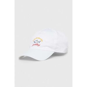 Bavlněná baseballová čepice Paul&Shark bílá barva, s potiskem