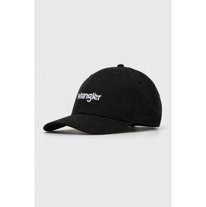 Bavlněná baseballová čepice Wrangler černá barva, s aplikací