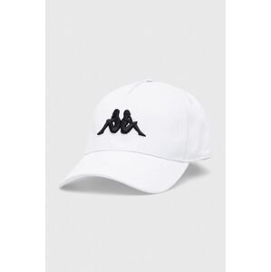 Bavlněná baseballová čepice Kappa bílá barva, s aplikací