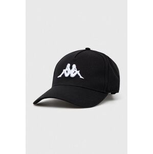 Bavlněná baseballová čepice Kappa černá barva, s aplikací