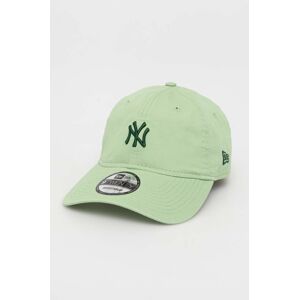 Bavlněná baseballová čepice New Era zelená barva, s aplikací, NEW YORK YANKEES