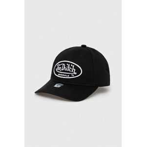 Bavlněná baseballová čepice Von Dutch černá barva, s aplikací