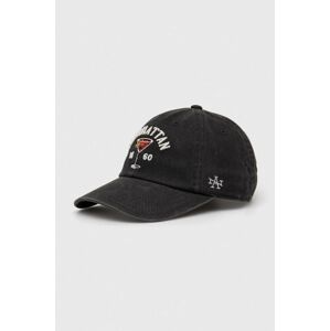 Bavlněná baseballová čepice American Needle Manhattan černá barva, s aplikací
