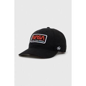 Bavlněná baseballová čepice American Needle NASA černá barva, s aplikací