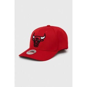 Čepice s vlněnou směsí Mitchell&Ness Chicago Bulls červená barva, s aplikací