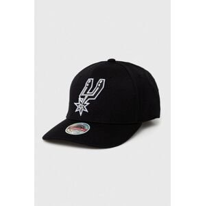 Čepice s vlněnou směsí Mitchell&Ness San Antonio Spurs černá barva, s aplikací