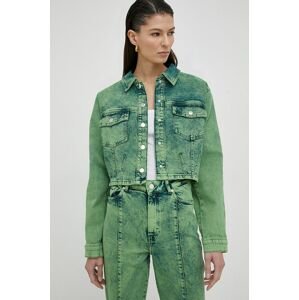 Džínová bunda Gestuz Skye dámská, zelená barva, přechodná
