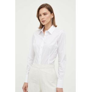 Košile Trussardi dámská, bílá barva, slim, s klasickým límcem