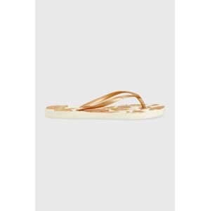 Žabky Rip Curl dámské, zlatá barva, na plochém podpatku