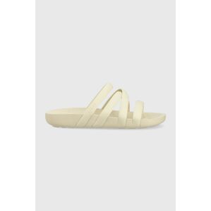 Pantofle Crocs Splash Strappy Sandal dámské, béžová barva, 208217