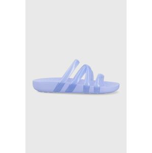 Pantofle Crocs Splash Glossy Strappy Sandal dámské, fialová barva, 208537