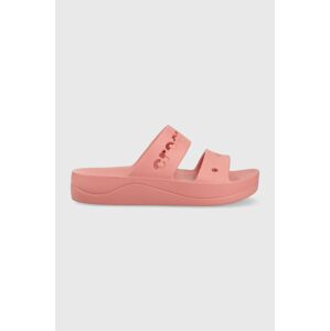 Pantofle Crocs Baya Platform Sandal dámské, růžová barva, 208188