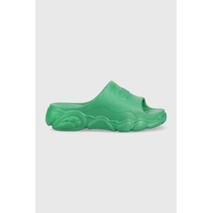 Pantofle Buffalo Cld Slide dámské, tyrkysová barva, na platformě, 1622266