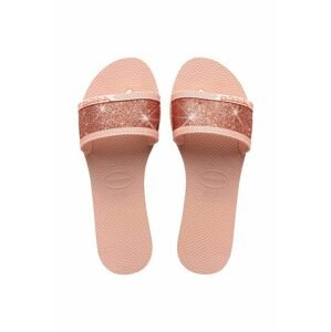 Pantofle Havaianas YOU ANGRA GLITTER dámské, růžová barva, 4148294.0076