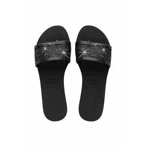 Pantofle Havaianas YOU ANGRA GLITTER dámské, černá barva, 4148294.0090