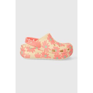 Dětské pantofle Crocs CLASSIC CUTIE RETRO růžová barva