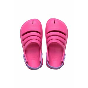 Dětské pantofle Havaianas CLOG růžová barva