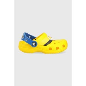 Dětské pantofle Crocs x Minions žlutá barva
