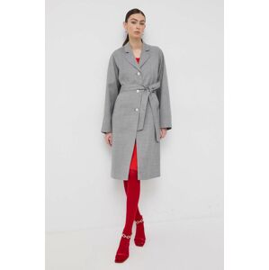 Kabát Custommade dámský, šedá barva, přechodný