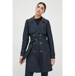 Kabát Morgan dámský, tmavomodrá barva, přechodný, dvouřadový