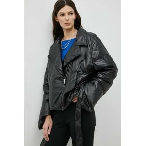 Péřová bunda MMC STUDIO dámská, černá barva, zimní, oversize