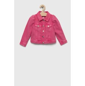 Dětská riflová bunda GAP růžová barva