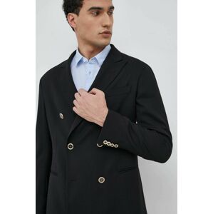Vlněná bunda Emporio Armani černá barva