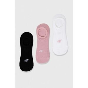 Ponožky 4F 3-pack dámské, růžová barva