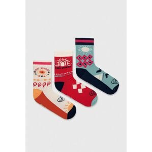 Ponožky Femi Stories 3-pack dámské, béžová barva
