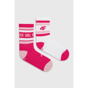 Dětské ponožky 4F 2-pack růžová barva
