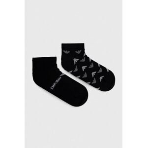 Ponožky Emporio Armani Underwear 2-pack pánské, černá barva