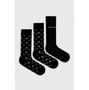 Ponožky Emporio Armani Underwear 3-pack pánské, černá barva