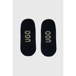 Ponožky HUGO 2-pack pánské, tmavomodrá barva