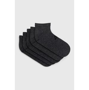 Ponožky 4F 5-pack pánské, šedá barva