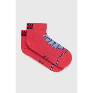 Ponožky Tommy Jeans růžová barva