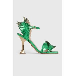 Kožené sandály Baldowski zelená barva
