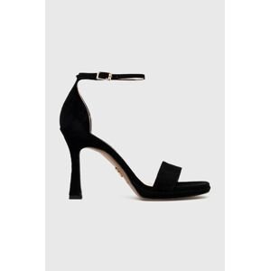 Semišové sandály Baldowski černá barva
